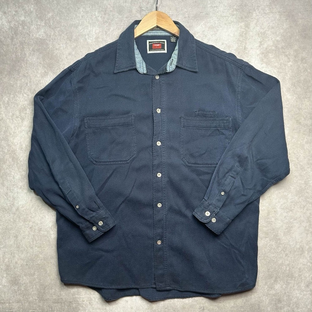 Wrangler Shirt Mens size large Corduroy Western Button Up Long Sleeve Casual